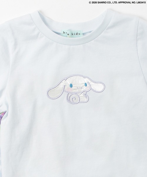 HAKKA BABY（ハッカベビー）の「【ハッカキッズ×サンリオキャラクターズ】オリジナルプリント半袖Ｔシャツ（Tシャツ/カットソー・キッズ・オフホワイト/杢グレー/サックスブルー/ピンク・120cm/110cm/100cm/130cm）」の6枚目の写真