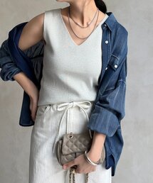 DouDou | 前後2WAYラメニットタンク(タンクトップ)