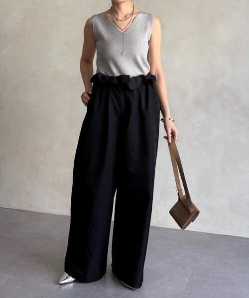 DouDou（ドゥドゥ）の「前後2WAYラメニットタンク（タンクトップ・レディース・ベージュ/ホワイト/ブラック/グレー/レモンイエロー・FREE）」の17枚目の写真