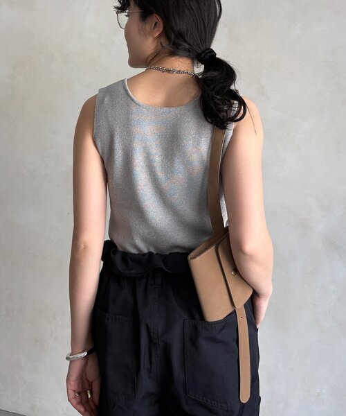DouDou（ドゥドゥ）の「前後2WAYラメニットタンク（タンクトップ・レディース・ベージュ/ホワイト/ブラック/グレー/レモンイエロー・FREE）」の22枚目の写真