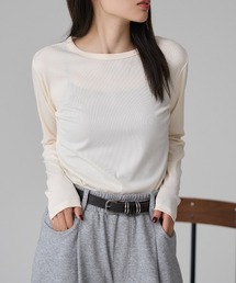 ストレッチクルーネック長袖Tシャツ