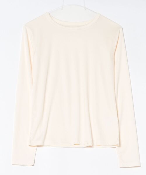 TRIANGLE PALETTE(トライアングルパレット)の「ストレッチクルーネック長袖Tシャツ(Tシャツ/カットソー・レディース・ブラック/アイボリー/グレー・FREE)」の4枚目の写真