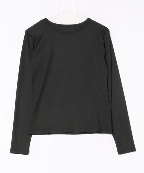 TRIANGLE PALETTE(トライアングルパレット)の「ストレッチクルーネック長袖Tシャツ(Tシャツ/カットソー・レディース・ブラック/アイボリー/グレー・FREE)」の5枚目の写真
