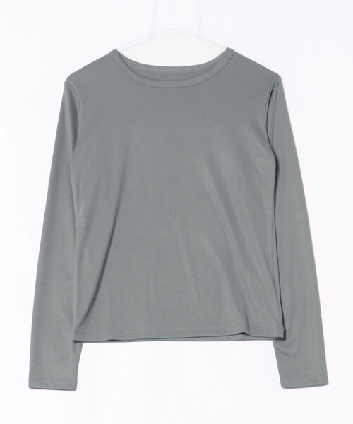 TRIANGLE PALETTE(トライアングルパレット)の「ストレッチクルーネック長袖Tシャツ(Tシャツ/カットソー・レディース・ブラック/アイボリー/グレー・FREE)」の6枚目の写真