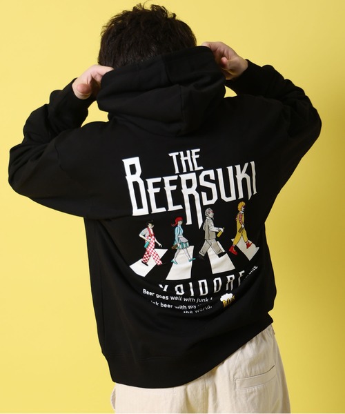 JACKROSE（ジャックローズ）の「YOIDORE ﾋﾞｰﾙ好き ｽｳｪｯﾄﾊﾟｰｶｰ（パーカー・メンズ・ブラック/ライトグレー・M/L/XL）」の8枚目の写真
