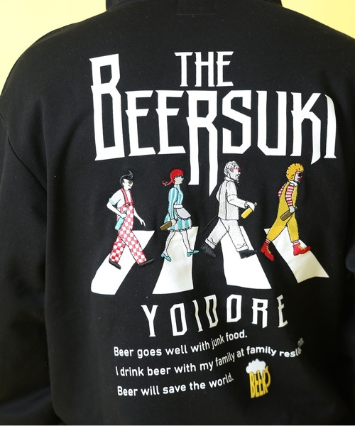 JACKROSE（ジャックローズ）の「YOIDORE ﾋﾞｰﾙ好き ｽｳｪｯﾄﾊﾟｰｶｰ（パーカー・メンズ・ブラック/ライトグレー・M/L/XL）」の16枚目の写真