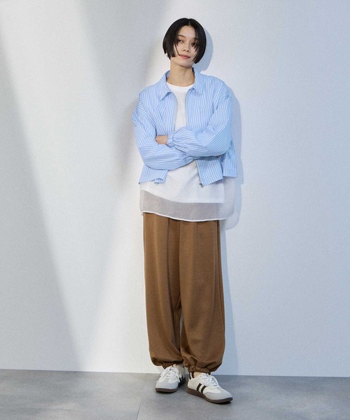 Mac-House（マックハウス）の「milli de l'air スイングトップシャツ（シャツ/ブラウス・レディース・ブラウン/ブルー・M）」の14枚目の写真