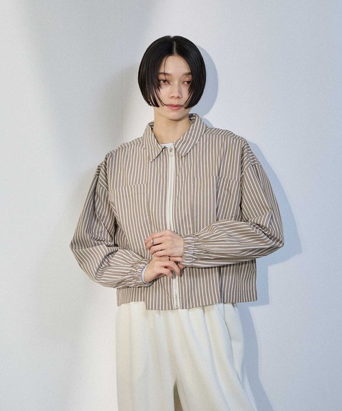 Mac-House（マックハウス）の「milli de l'air スイングトップシャツ（シャツ/ブラウス・レディース・ブラウン/ブルー・M）」の15枚目の写真