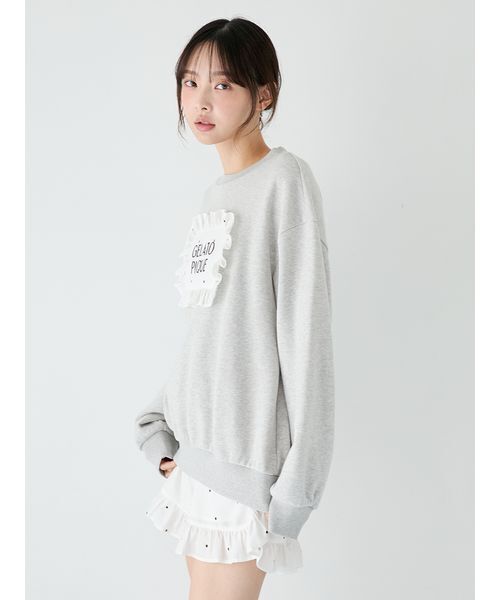 gelato pique（ジェラートピケ）の「【WhiteDay】ピローモチーフ裏毛プルオーバー（ルームウェア/パジャマ・レディース・ピンク/オフホワイト/グレー・F）」の4枚目の写真