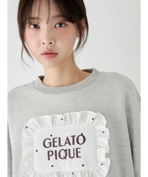 gelato pique（ジェラートピケ）の「【WhiteDay】ピローモチーフ裏毛プルオーバー（ルームウェア/パジャマ・レディース・ピンク/オフホワイト/グレー・F）」の5枚目の写真
