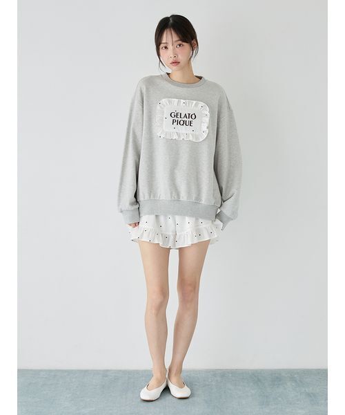 gelato pique（ジェラートピケ）の「【WhiteDay】ピローモチーフ裏毛プルオーバー（ルームウェア/パジャマ・レディース・ピンク/オフホワイト/グレー・F）」の9枚目の写真