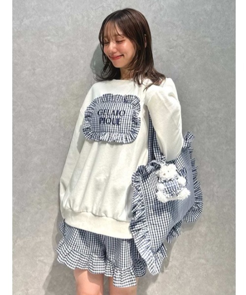 gelato pique（ジェラートピケ）の「【WhiteDay】ピローモチーフ裏毛プルオーバー（ルームウェア/パジャマ・レディース・ピンク/オフホワイト/グレー・F）」の14枚目の写真