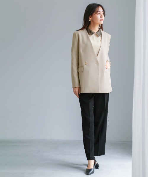 White Collection（ホワイトコレクション）の「【 サッシュベルト付 】センタープレス・タックワイドストレートパンツ（その他パンツ・レディース・ホワイト/ベージュ/ミント/ピンク/ブラック・S/L/M）」の18枚目の写真