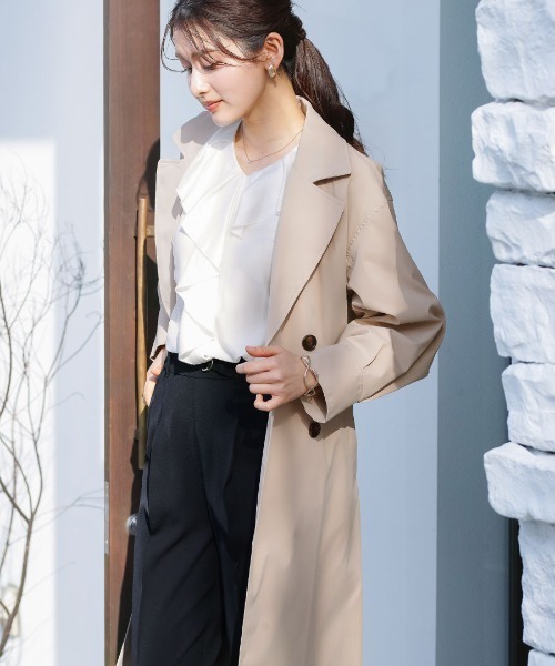 White Collection（ホワイトコレクション）の「【 サッシュベルト付 】センタープレス・タックワイドストレートパンツ（その他パンツ・レディース・ホワイト/ベージュ/ミント/ピンク/ブラック・S/L/M）」の21枚目の写真