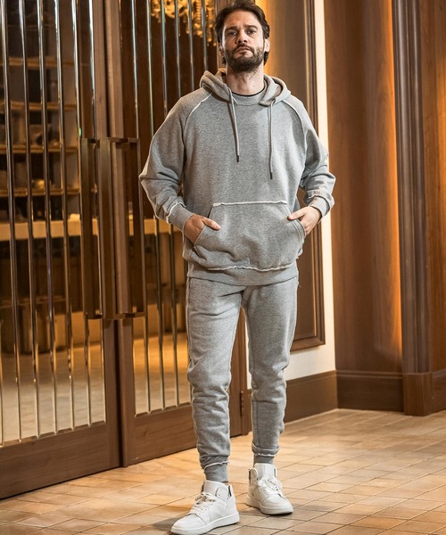 1PIU1UGUALE3  RELAX （ウノピゥウノウグァーレトレ リラックス）の「1PIU1UGUALE3 RELAX(ウノピゥウノウグァーレトレ リラックス)カットオフ スウェットプルオーバーパーカー（パーカー・メンズ・ブラック/グレー・XL/L/M/S/XXL）」の17枚目の写真