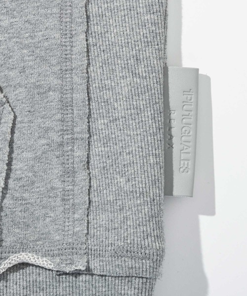 1PIU1UGUALE3  RELAX （ウノピゥウノウグァーレトレ リラックス）の「1PIU1UGUALE3 RELAX(ウノピゥウノウグァーレトレ リラックス)カットオフ スウェットプルオーバーパーカー（パーカー・メンズ・ブラック/グレー・XL/L/M/S/XXL）」の21枚目の写真