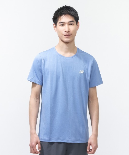 NEW BALANCE(ニューバランス)の「ニューバランス New Balance スポーツリニアTシャツ_(Tシャツ/カットソー・メンズ・サックスブルー/グリーン・LL/L/M/3L/S)」の1枚目の写真