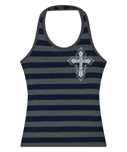 LUVISTRUE（ラヴイズトゥルー）の「EL CROSS HALTER NECK TOP(CHARCOAL)（Tシャツ/カットソー・レディース・その他・FREE）」の2枚目の写真