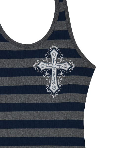 LUVISTRUE（ラヴイズトゥルー）の「EL CROSS HALTER NECK TOP(CHARCOAL)（Tシャツ/カットソー・レディース・その他・FREE）」の4枚目の写真