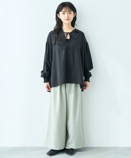 mil(ミル)の「スキッパー フーディー シャツ【586134】(シャツ/ブラウス・レディース・アイボリー/ブラック/ベージュ・XS/S)」の19枚目の写真