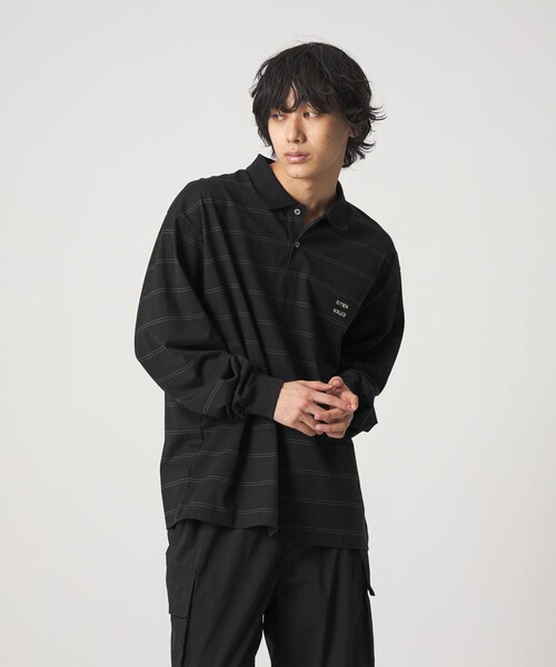 CITEN(シテン)の「<CITEN>ピンボーダーポロシャツ(ポロシャツ・メンズ・ホワイト/ブラック・L/M)」の4枚目の写真