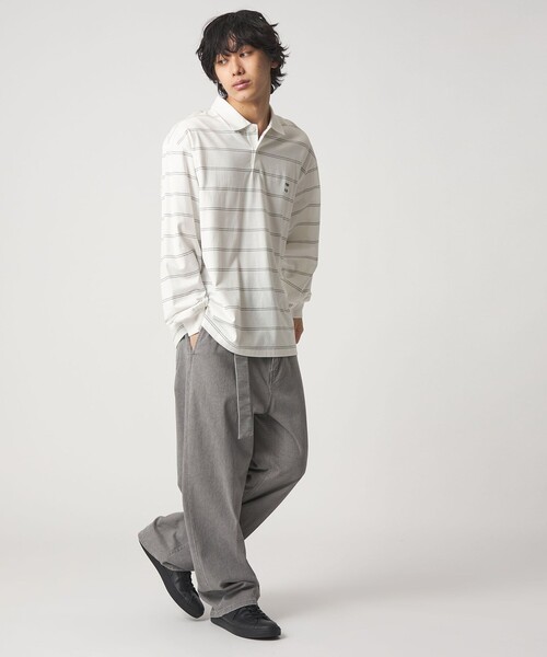 CITEN(シテン)の「<CITEN>ピンボーダーポロシャツ(ポロシャツ・メンズ・ホワイト/ブラック・L/M)」の7枚目の写真