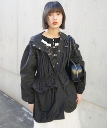 taffeta frill peplum blouson