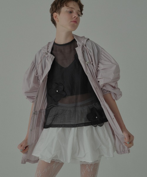 HONEY MI HONEY（ハニーミーハニー）の「taffeta frill peplum blouson（ブルゾン・レディース・ブラック/ピンク/ホワイト・FREE）」の16枚目の写真