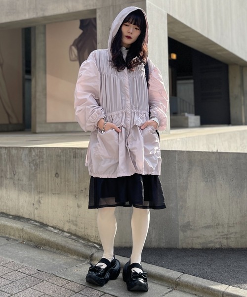 HONEY MI HONEY（ハニーミーハニー）の「taffeta frill peplum blouson（ブルゾン・レディース・ブラック/ピンク/ホワイト・FREE）」の4枚目の写真