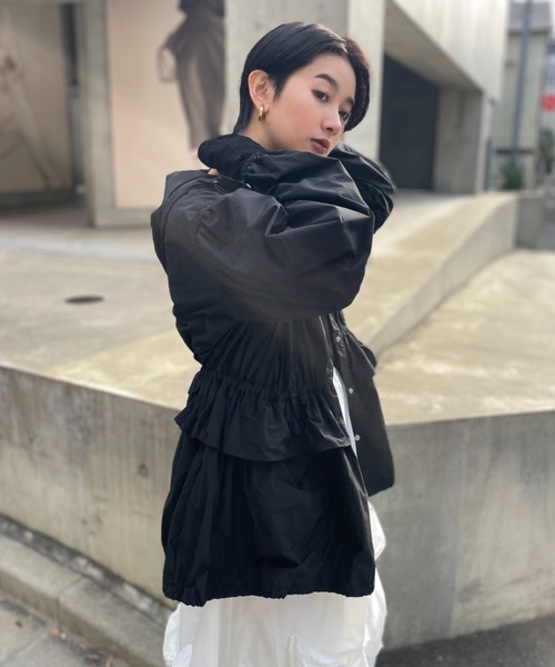 HONEY MI HONEY（ハニーミーハニー）の「taffeta frill peplum blouson（ブルゾン・レディース・ブラック/ピンク/ホワイト・FREE）」の11枚目の写真