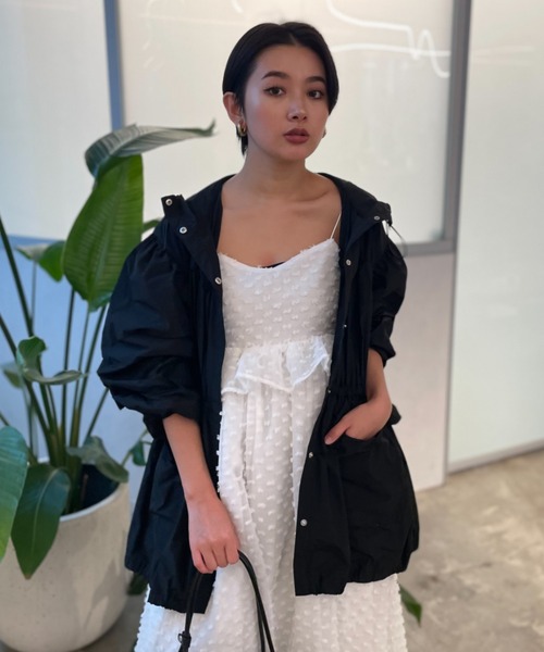 HONEY MI HONEY（ハニーミーハニー）の「taffeta frill peplum blouson（ブルゾン・レディース・ブラック/ピンク/ホワイト・FREE）」の8枚目の写真