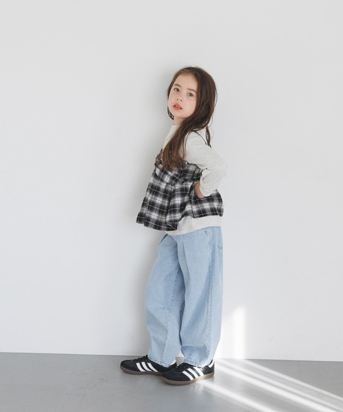 BAYFLOW（ベイフロー）の「[大人とお揃い♪]Feels FLOWチェックキャミ(KIDS)（キャミソール・キッズ・ブラック/アイボリー・110cm/150cm/130cm）」の4枚目の写真