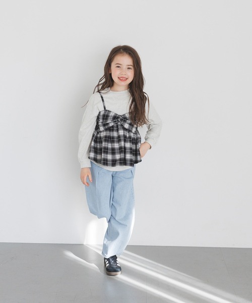 BAYFLOW（ベイフロー）の「[大人とお揃い♪]Feels FLOWチェックキャミ(KIDS)（キャミソール・キッズ・ブラック/アイボリー・110cm/150cm/130cm）」の5枚目の写真