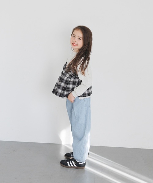 BAYFLOW（ベイフロー）の「[大人とお揃い♪]Feels FLOWチェックキャミ(KIDS)（キャミソール・キッズ・ブラック/アイボリー・110cm/150cm/130cm）」の6枚目の写真