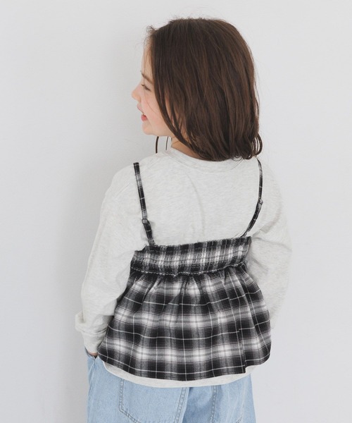 BAYFLOW（ベイフロー）の「[大人とお揃い♪]Feels FLOWチェックキャミ(KIDS)（キャミソール・キッズ・ブラック/アイボリー・110cm/150cm/130cm）」の8枚目の写真