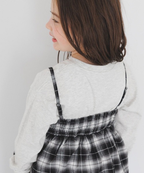 BAYFLOW（ベイフロー）の「[大人とお揃い♪]Feels FLOWチェックキャミ(KIDS)（キャミソール・キッズ・ブラック/アイボリー・110cm/150cm/130cm）」の9枚目の写真