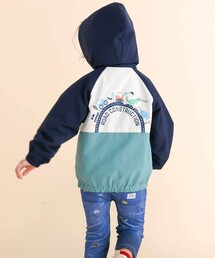 SLAP SLIP（スラップスリップ）の「はたらく車・恐竜ラグランリバーシブルタフタジャケット(80~130cm)（ナイロンジャケット）」