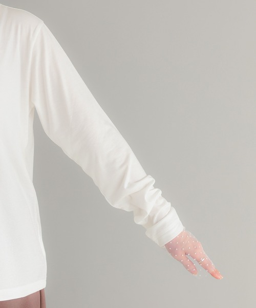 itto...(イット)の「袖ドットチュールカットソー(Tシャツ/カットソー・レディース・ブラック/オフホワイト・M)」の17枚目の写真