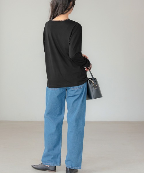 itto...(イット)の「袖ドットチュールカットソー(Tシャツ/カットソー・レディース・ブラック/オフホワイト・M)」の22枚目の写真