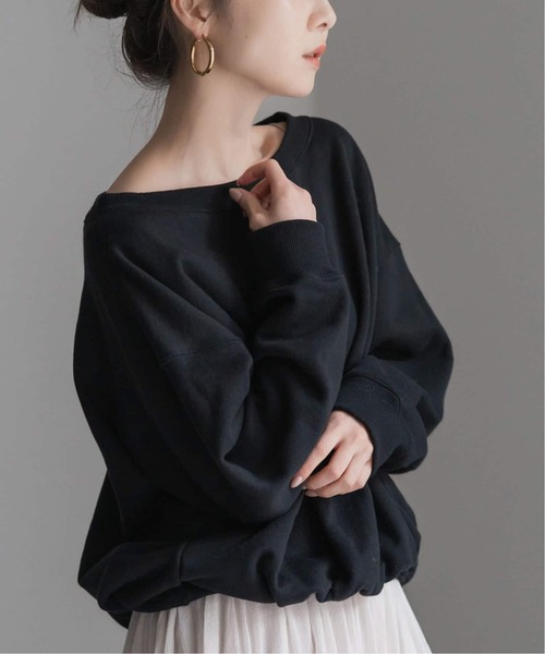 Noble（ノーブル）の「《追加・セットアップ対応》スビンコットンスウェットトップス（スウェット・レディース・ブラック/アイボリー・FREE）」の9枚目の写真