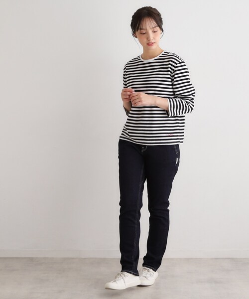 LAURA ASHLEY(ローラアシュレイ)の「【日本製/ワンマイルウエア】コットン ボーダー裏毛長袖Tシャツ(Tシャツ/カットソー・レディース・ブラック系2/ブルー系2・38)」の5枚目の写真