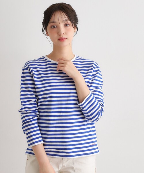 LAURA ASHLEY(ローラアシュレイ)の「【日本製/ワンマイルウエア】コットン ボーダー裏毛長袖Tシャツ(Tシャツ/カットソー・レディース・ブラック系2/ブルー系2・38)」の7枚目の写真