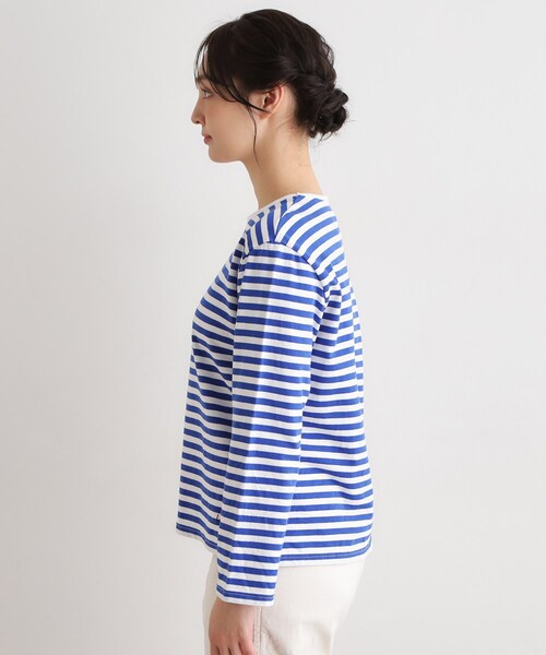 LAURA ASHLEY(ローラアシュレイ)の「【日本製/ワンマイルウエア】コットン ボーダー裏毛長袖Tシャツ(Tシャツ/カットソー・レディース・ブラック系2/ブルー系2・38)」の12枚目の写真