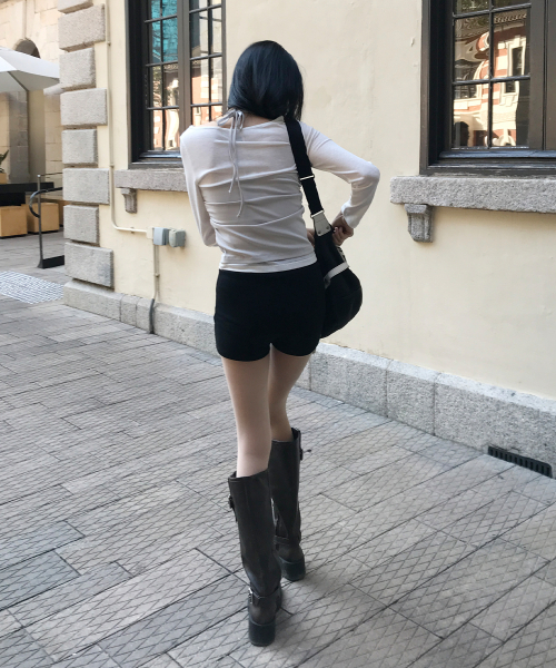LETTER FROM MOON(レターフロムムーン)の「シャーリングホルターネックレイヤードTシャツ(アイボリー)(Tシャツ/カットソー・レディース・その他・FREE)」の3枚目の写真