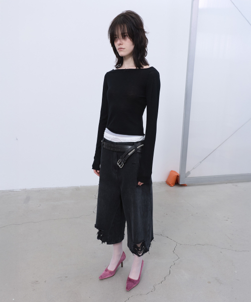 LCDC TM（エルシーディーシーティーエム）の「TWO-WAY KNIT TOP (BLACK)（ニット/セーター・レディース・その他・SMALL/MEDIUM）」の2枚目の写真