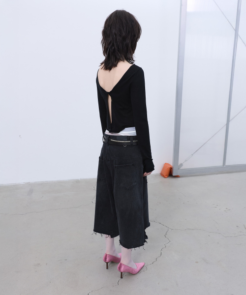 LCDC TM（エルシーディーシーティーエム）の「TWO-WAY KNIT TOP (BLACK)（ニット/セーター・レディース・その他・SMALL/MEDIUM）」の3枚目の写真