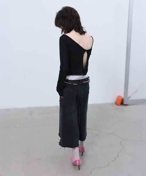 LCDC TM（エルシーディーシーティーエム）の「TWO-WAY KNIT TOP (BLACK)（ニット/セーター・レディース・その他・SMALL/MEDIUM）」の5枚目の写真