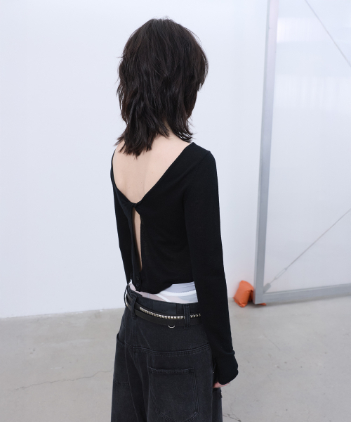 LCDC TM（エルシーディーシーティーエム）の「TWO-WAY KNIT TOP (BLACK)（ニット/セーター・レディース・その他・SMALL/MEDIUM）」の7枚目の写真