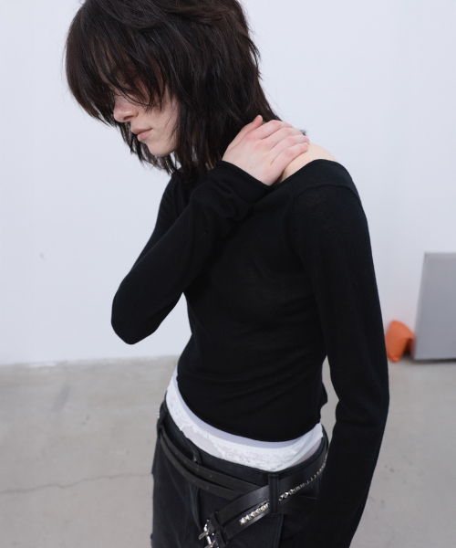 LCDC TM（エルシーディーシーティーエム）の「TWO-WAY KNIT TOP (BLACK)（ニット/セーター・レディース・その他・SMALL/MEDIUM）」の9枚目の写真
