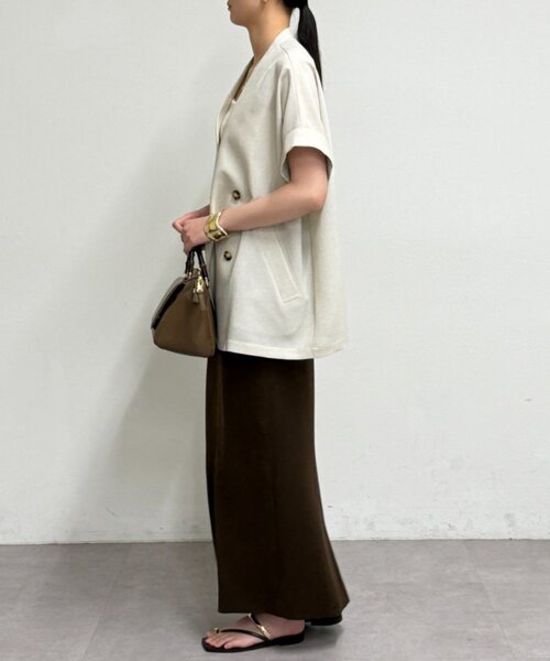 LOUNGEDRESS（ラウンジドレス）の「スラブWジャケット（ベスト・レディース・ライトベージュ・FREE）」の5枚目の写真